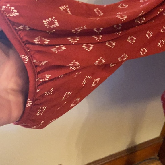 ⚡️⚡️ 5/$20⚡️⚡️ Boho Rust &Cream blouse, - Picture 3 of 5